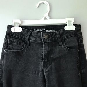 Midrise Distressed Black Jeans (Old Navy Rockstar)